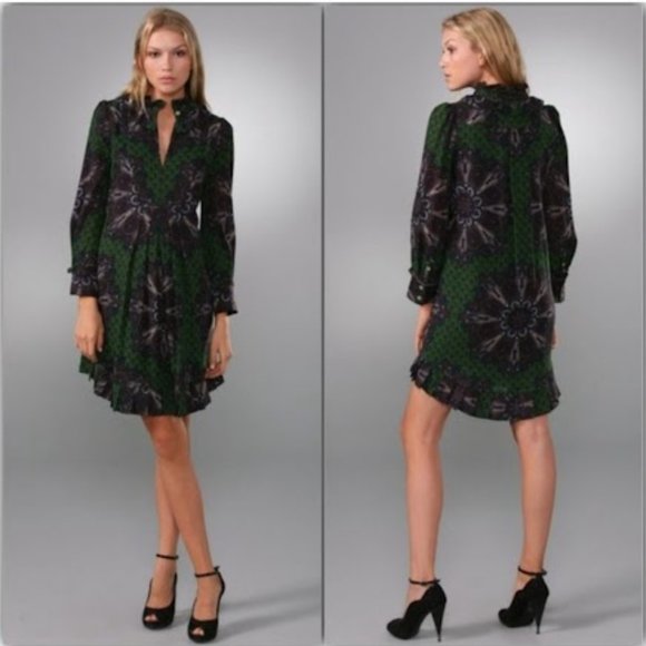Marc By Marc Jacobs Dresses & Skirts - Marc by Marc Jacobs Wool & Silk Blend Peacock Paisley Print Dress NEW